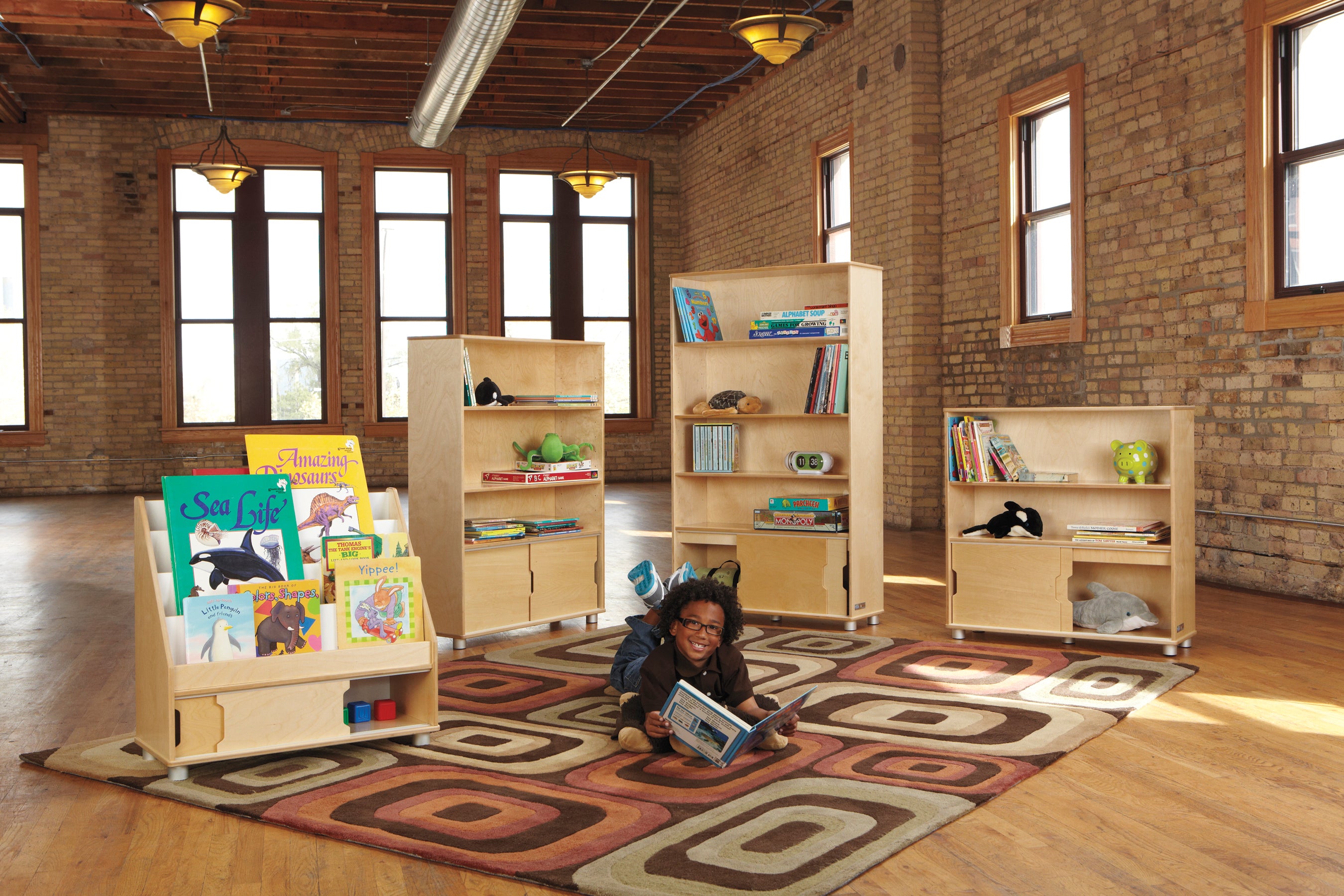 TrueModern® Three-Shelf Bookcase