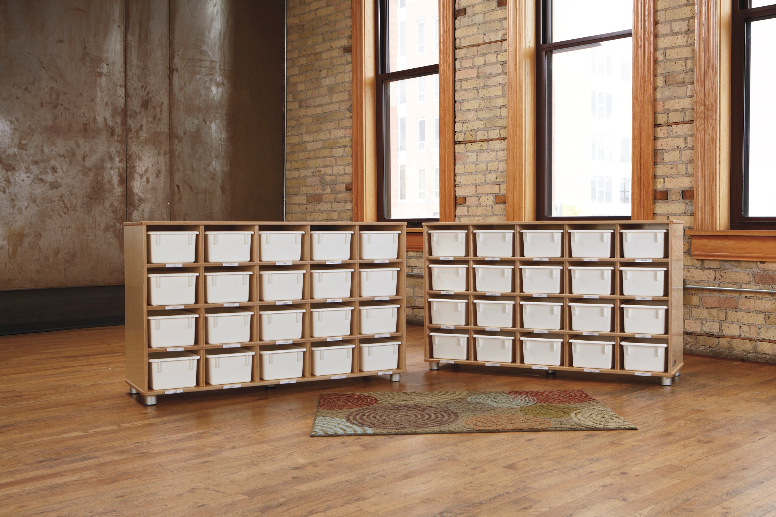 TrueModern® Twenty-Cubbie Shelf - with See-Thru Cubbie-Trays