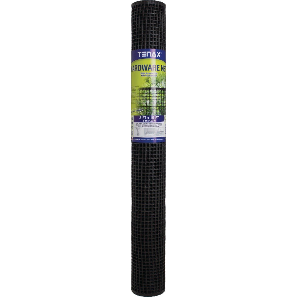 Tenax 3 Ft. H. x 15 Ft. L. Plastic Hardware Netting Garden Fence, Black