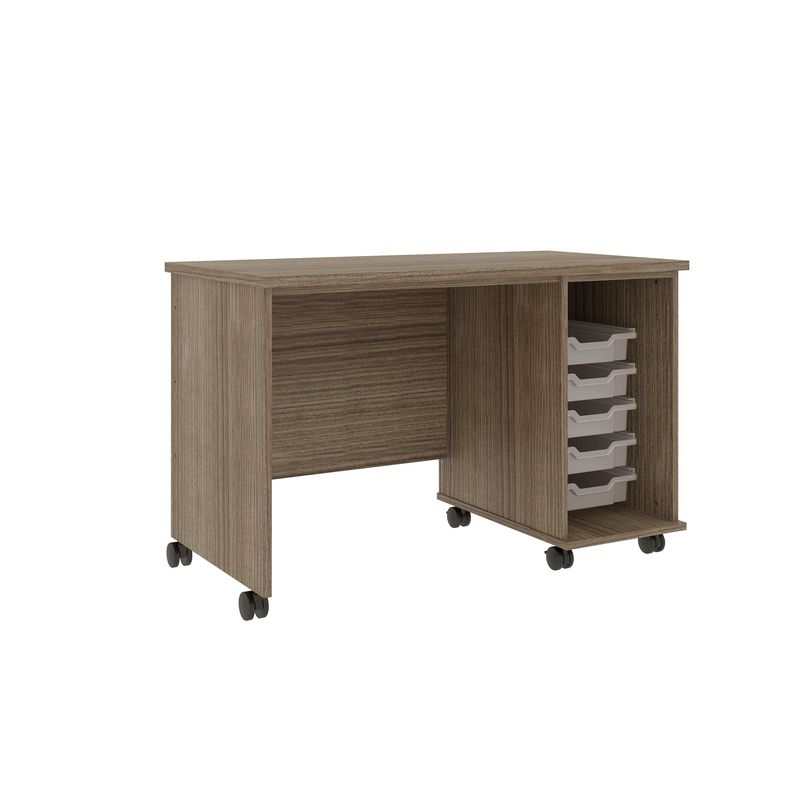 IDS Desk w/Trays, Dark Elm
