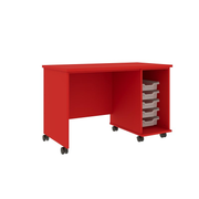 IDS Desk w/Trays, Tulip Red