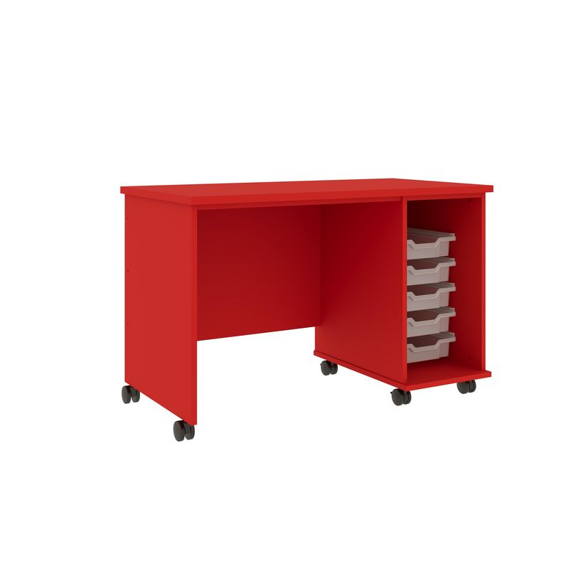 IDS Desk w/Trays, Tulip Red