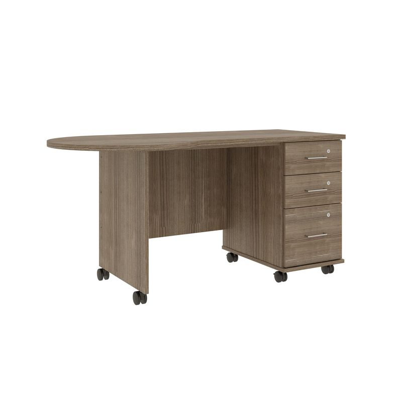 IDS Desk BBF w/Island Top, Dark Elm
