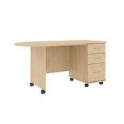 IDS Desk BBF w/Island Top, Battle Creek Oak