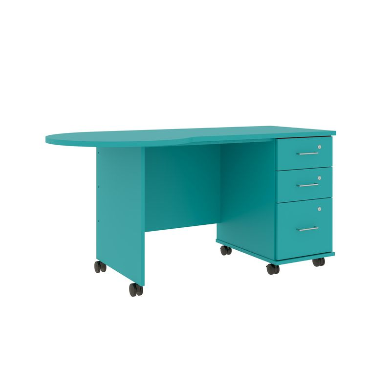 IDS Desk BBF w/Island Top, Ocean