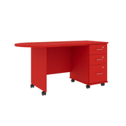 IDS Desk BBF w/Island Top, Tulip Red