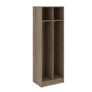 Double Wide Two Compartment, Dark Elm, 72"H x 24"W x 17"D