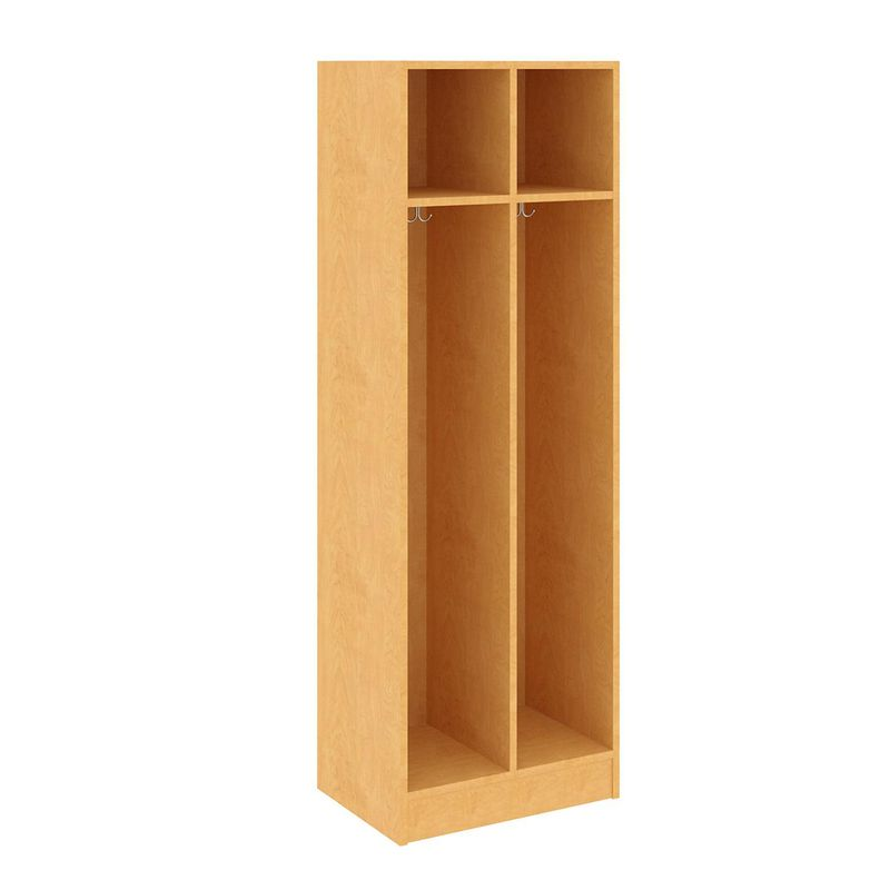 Double Wide Two Compartment, Maple, 72"H x 24"W x 17"D