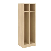 Double Wide Two Compartment, Battle Creek Oak, 72"H x 24"W x 17"D