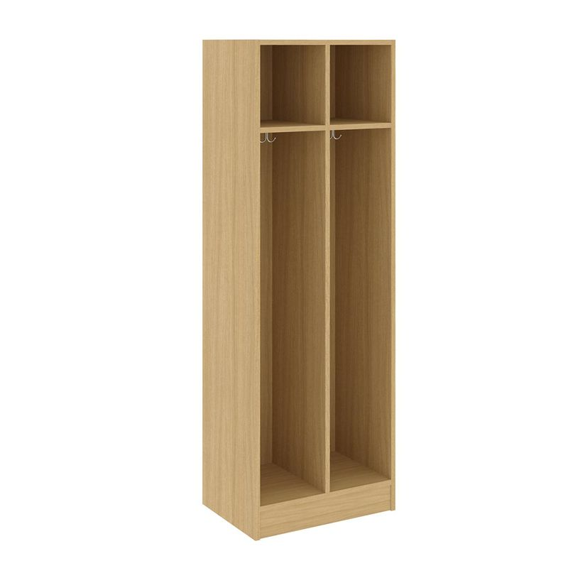Double Wide Two Compartment, Door County Oak, 72"H x 24"W x 17"D