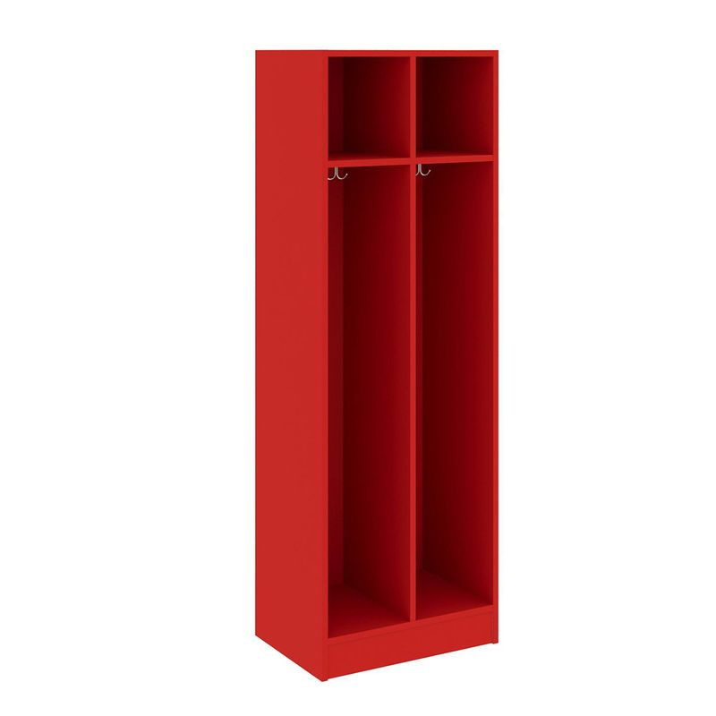 Double Wide Two Compartment, Tulip Red, 72"H x 24"W x 17"D