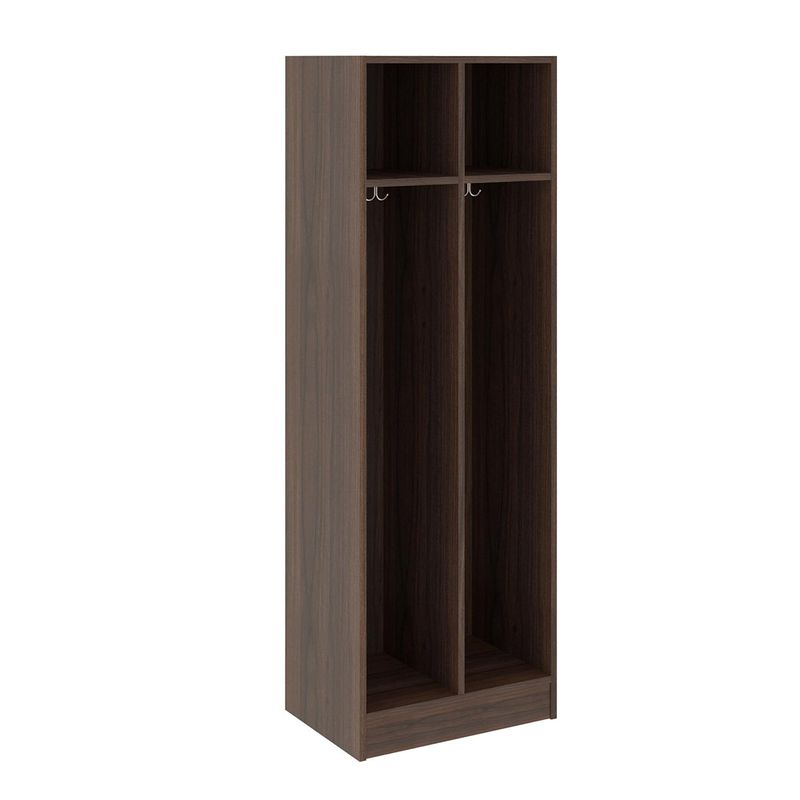Double Wide Two Compartment, Sepia Walnut, 72"H x 24"W x 17"D