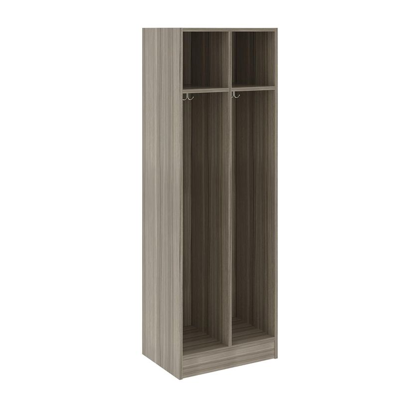Double Wide Two Compartment, Shadow Elm, 72"H x 24"W x 17"D
