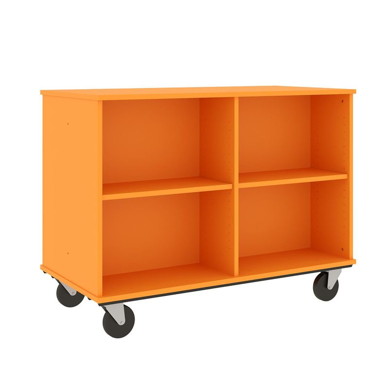 36" Tall - Open Double Sided Book Cart, Orange Grove