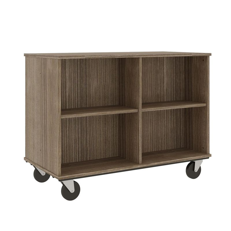 36" Tall - Open Double Sided Book Cart, Dark Elm