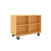 36" Tall - Open Double Sided Book Cart, Maple