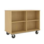 36" Tall - Open Double Sided Book Cart, Battle Creek Oak