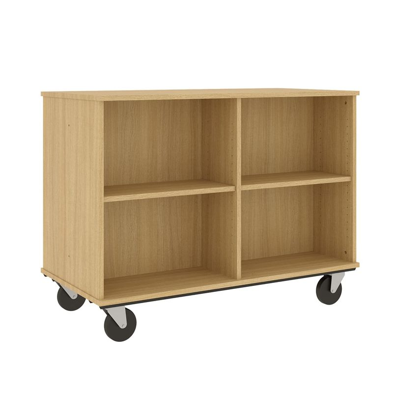 36" Tall - Open Double Sided Book Cart, Battle Creek Oak