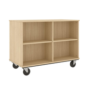 36" Tall - Open Double Sided Book Cart, Door County Oak