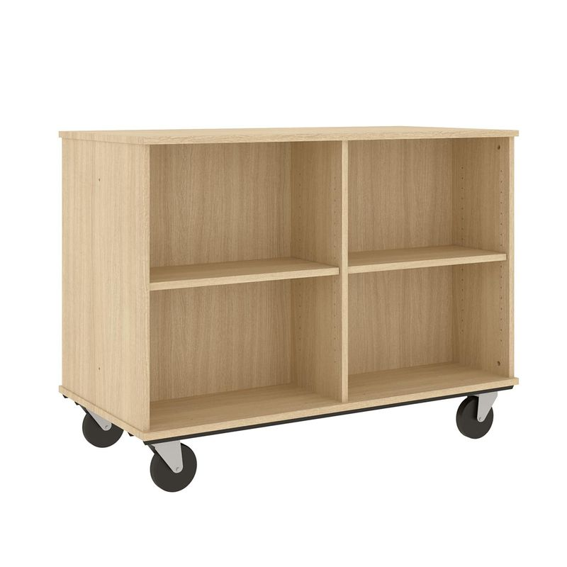 36" Tall - Open Double Sided Book Cart, Door County Oak