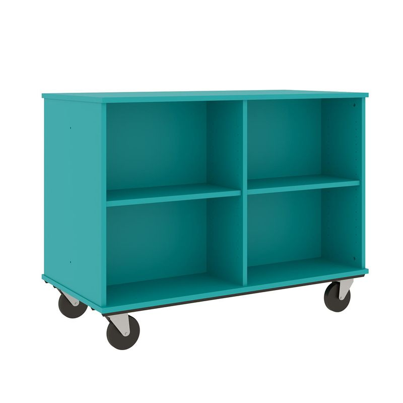 36" Tall - Open Double Sided Book Cart, Ocean
