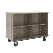 36" Tall - Open Double Sided Book Cart, Shadow Elm