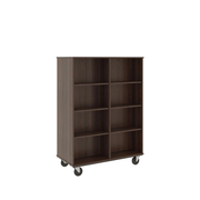 67" Tall - Open Double Sided Book Cart, Dark Elm