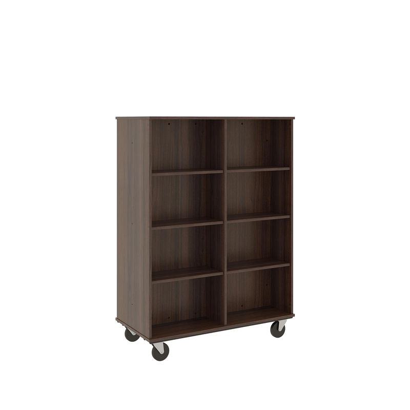 67" Tall - Open Double Sided Book Cart, Dark Elm