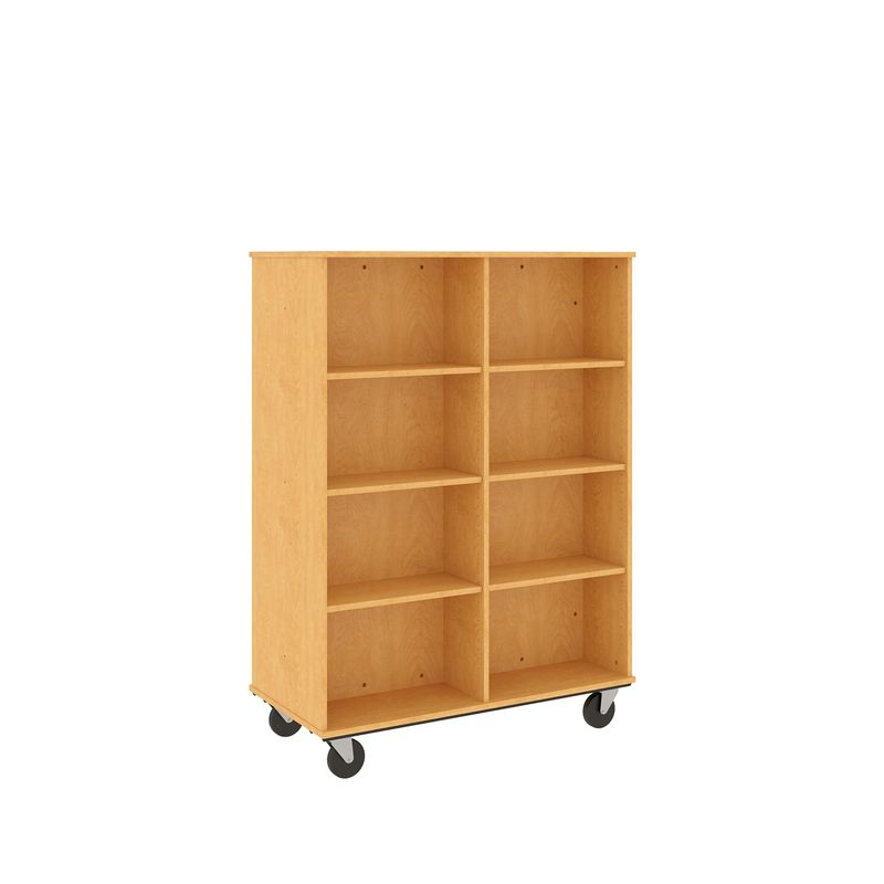 67" Tall - Open Double Sided Book Cart, Maple