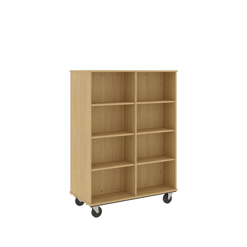 67" Tall - Open Double Sided Book Cart, Battle Creek Oak