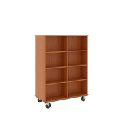 67" Tall - Open Double Sided Book Cart, Cherry