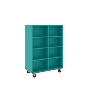 67" Tall - Open Double Sided Book Cart, Ocean