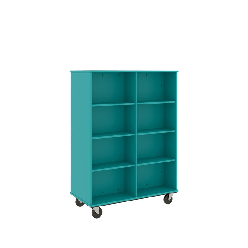 67" Tall - Open Double Sided Book Cart, Ocean