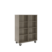 67" Tall - Open Double Sided Book Cart, Shadow Elm