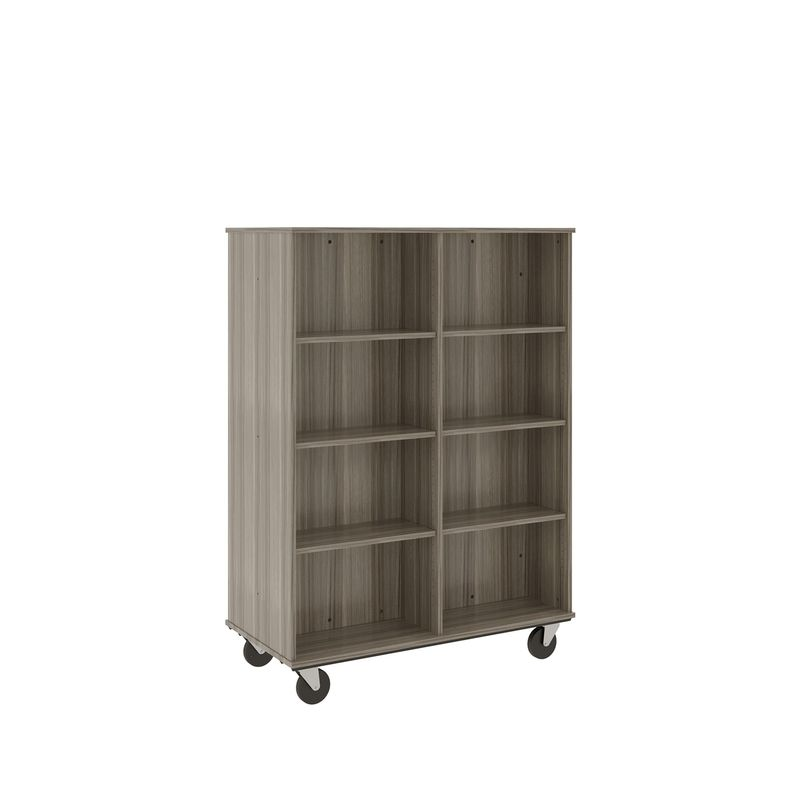67" Tall - Open Double Sided Book Cart, Shadow Elm