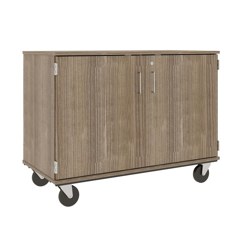 36" Tall - Closed Paper Storage w/ Lock, Dark Elm