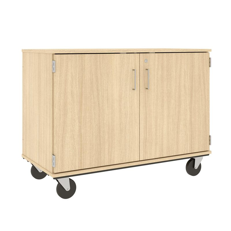 36" Tall - Closed Paper Storage w/ Lock, Battle Creek Oak