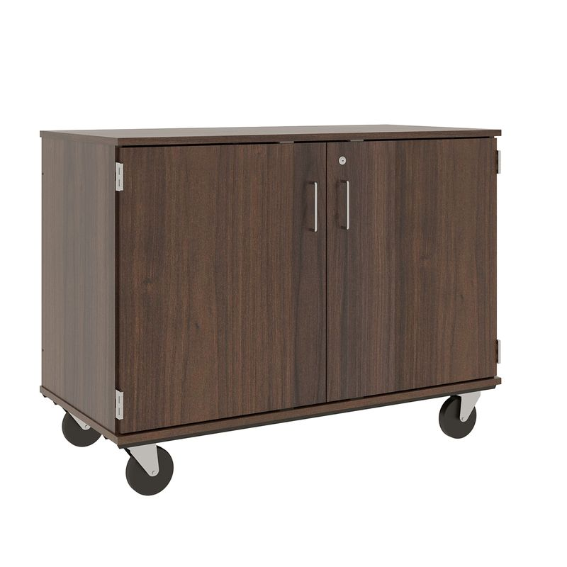36" Tall - Closed Paper Storage w/ Lock, Sepia Walnut