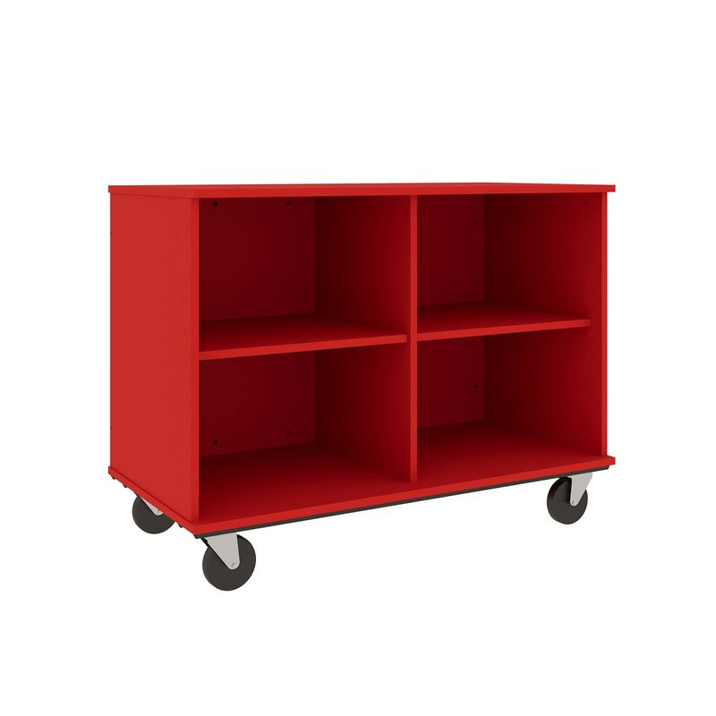 36" Tall - Open Divided Storage, Tulip Red