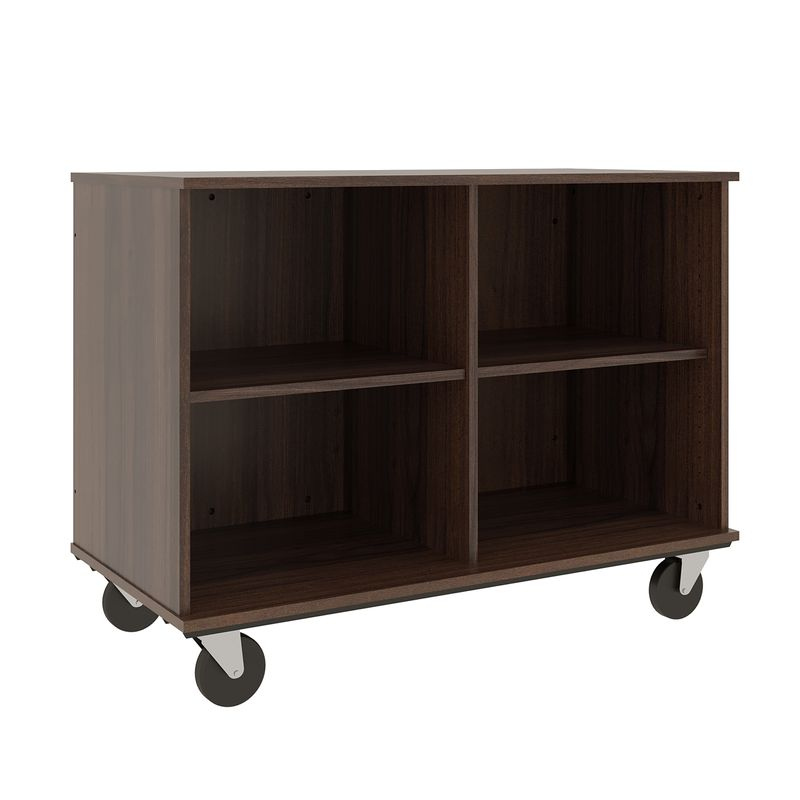 36" Tall - Open Divided Storage, Sepia Walnut