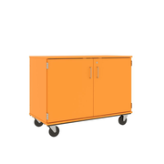 36" Tall - Closed Divided Shelf Storage w/ Lock, Orange Grove