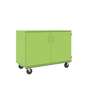 36" Tall - Closed Divided Shelf Storage w/ Lock, Island