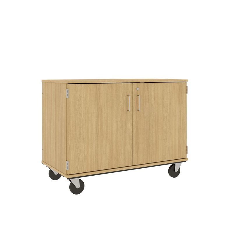36" Tall - Closed Divided Shelf Storage w/ Lock, Door County Oak
