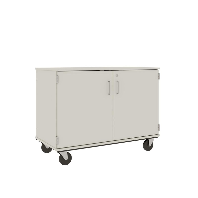 36" Tall - Closed Divided Shelf Storage w/ Lock, Mirage
