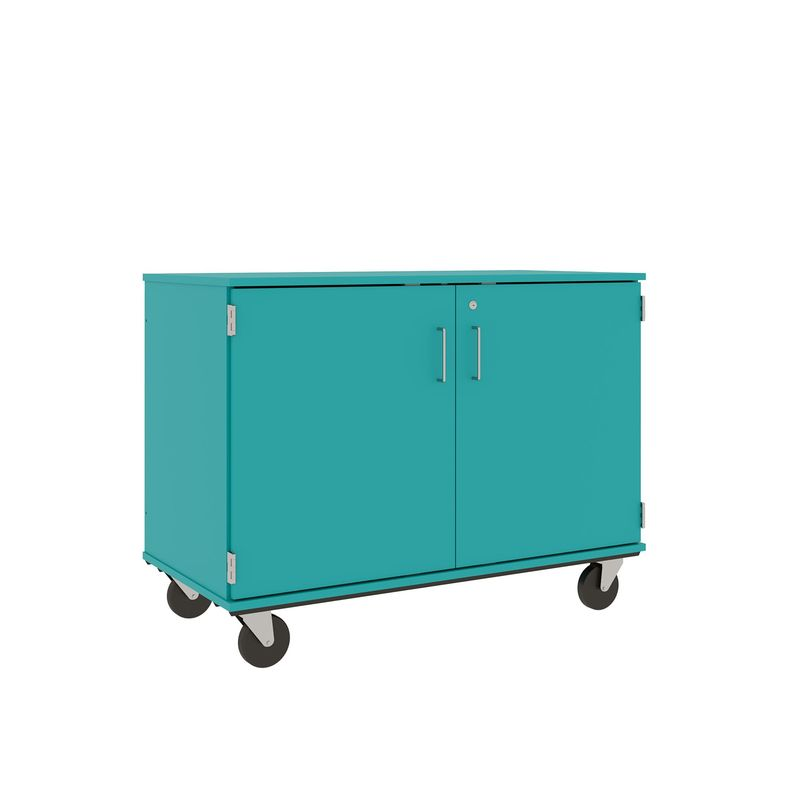 36" Tall - Closed Divided Shelf Storage w/ Lock, Ocean