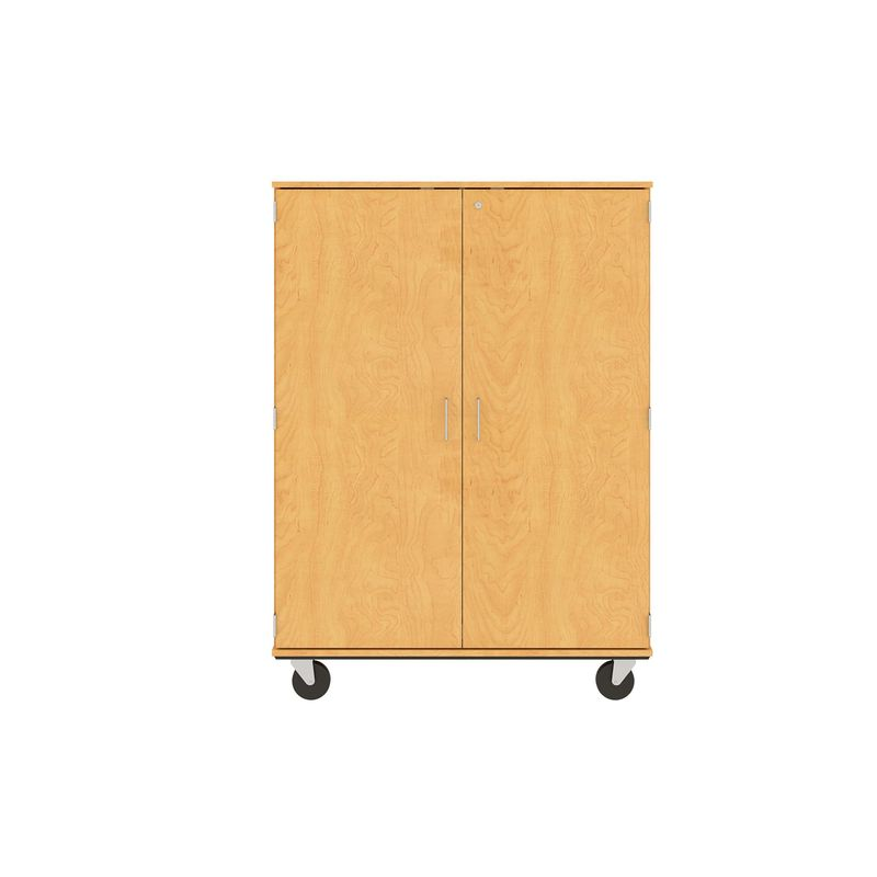 67" Tall - Closed Divided Shelf Storage w/ Lock, Maple