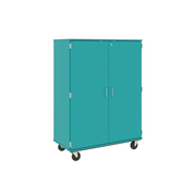 67" Tall - Closed Divided Shelf Storage w/ Lock, Ocean
