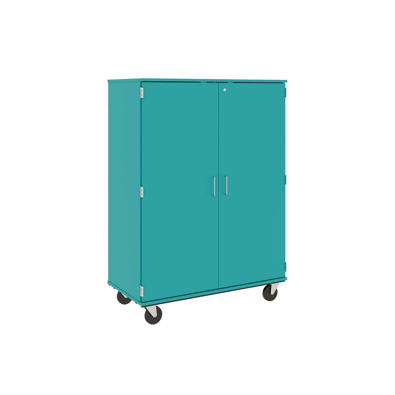 67" Tall - Closed Divided Shelf Storage w/ Lock, Ocean