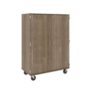 67" Tall - Closed Shelf Storage w/ Lock, Dark Elm
