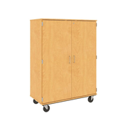 67" Tall - Closed Shelf Storage w/ Lock, Maple
